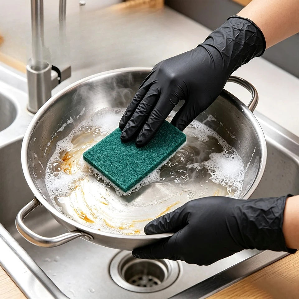 Disposable Black Nitrile Gloves – Food Safe, 10/40/100 Pack Disposable Nitrile Gloves PLUSH