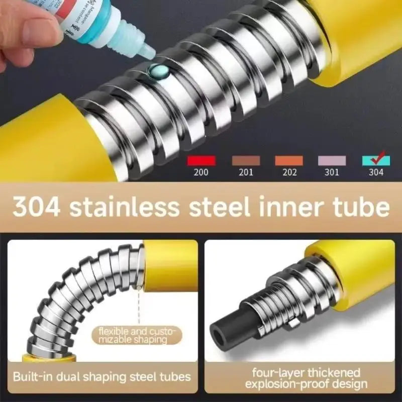 Stainless Steel Faucet Extender Tube – 360° Flexible, 6 Sizes Faucet Extender Tube PLUSH