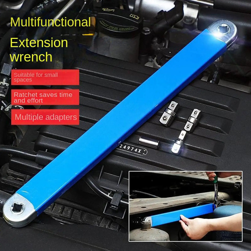 3/8" Heavy-Duty Ratchet Extension Wrench with 4 Adapters Ratchet Extension Wrench PLUSH