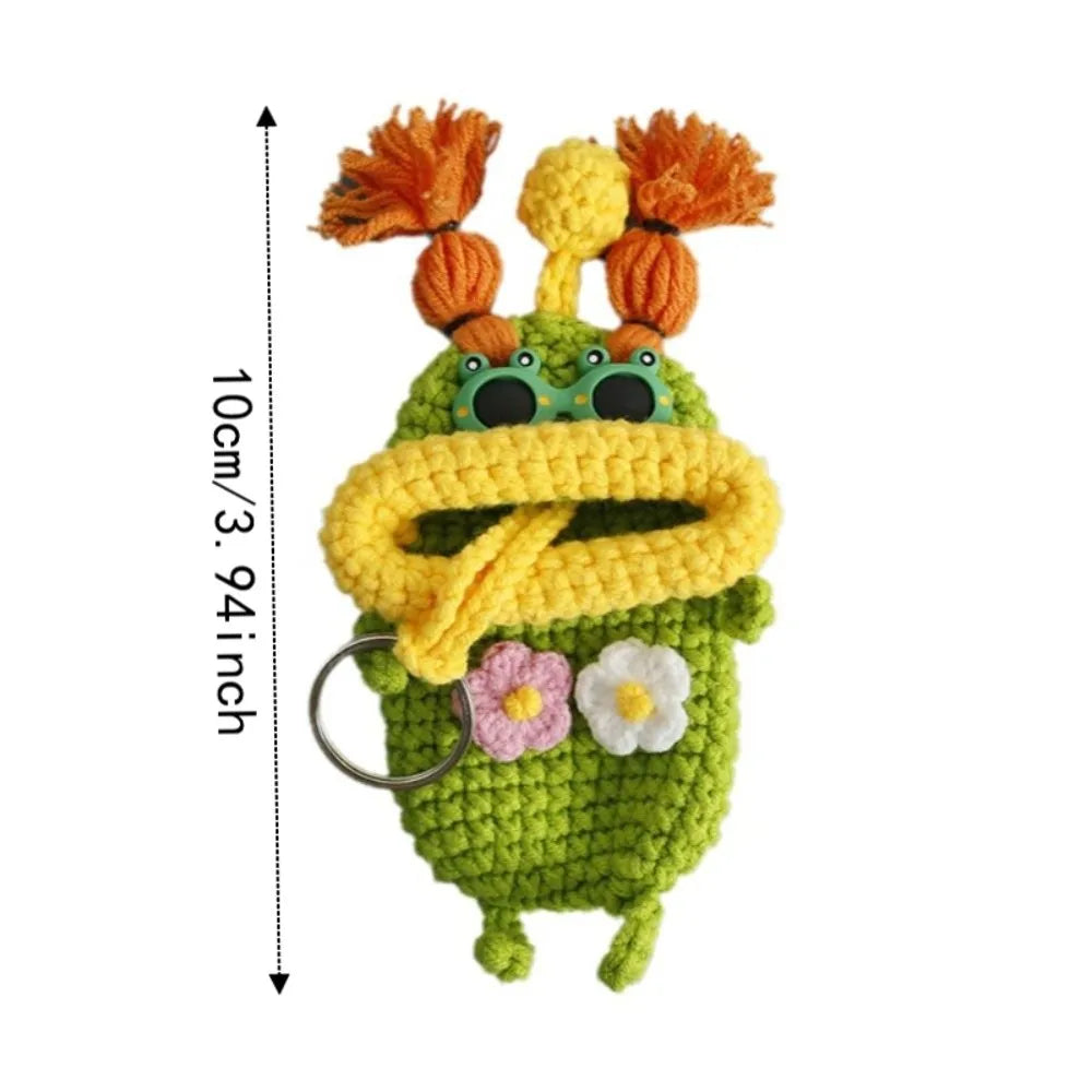 Cute Crochet Sausage Mouth Doll Keychain | Knit Bag Charm Crochet Doll Keychain PLUSH