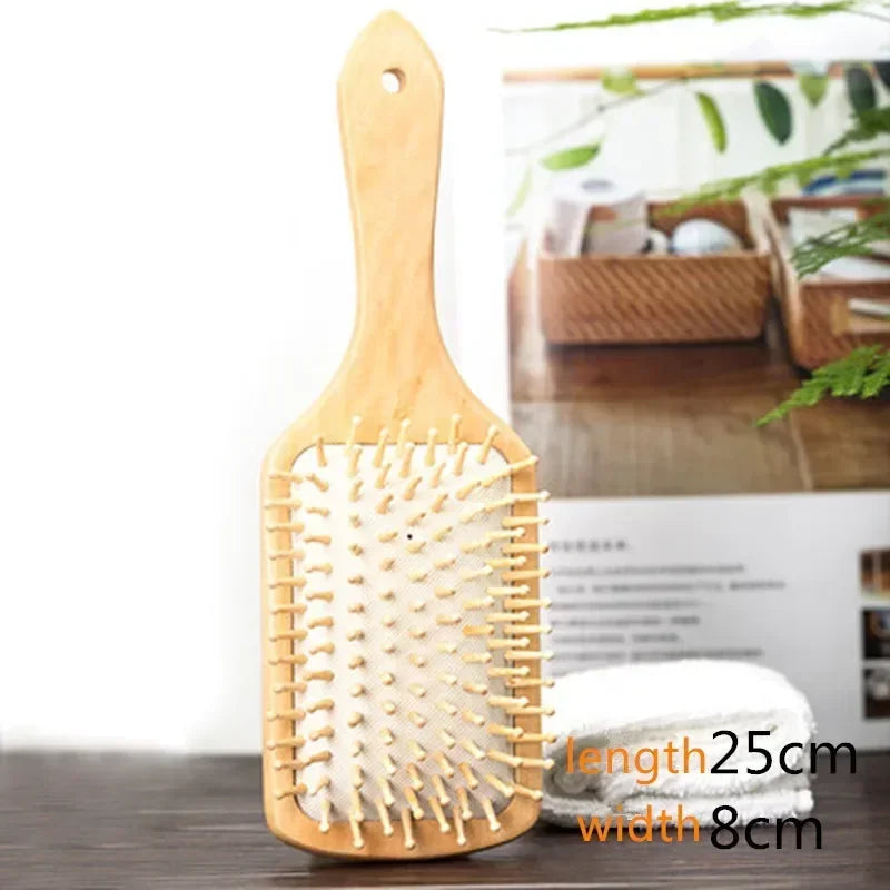 Bamboo Wood Hair Brush & Scalp Massage Comb | Natural Care Hair Brush Comb PLUSH 1Pc