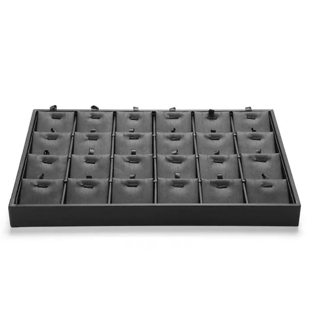 Stackable PU Leather Jewelry Display Tray – Multi-Compartment Jewelry Display Tray PLUSH Style 9