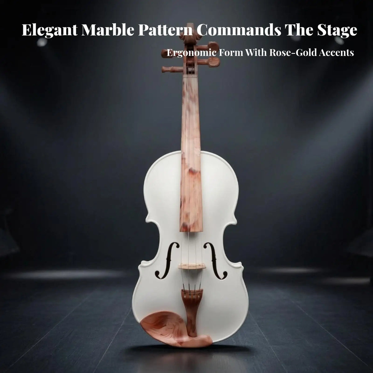 Hand-Carved 4/4 Violin – Marble-Pattern Glossy Finish & Case Full-Size Violin PLUSH