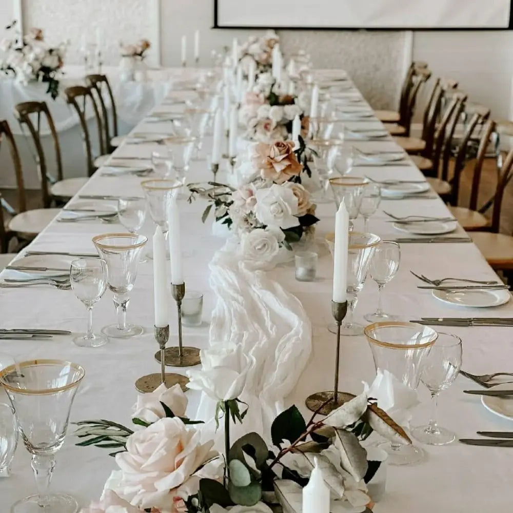 Cheesecloth Gauze Table Runner – Semi-Sheer Vintage Boho Table Runner PLUSH