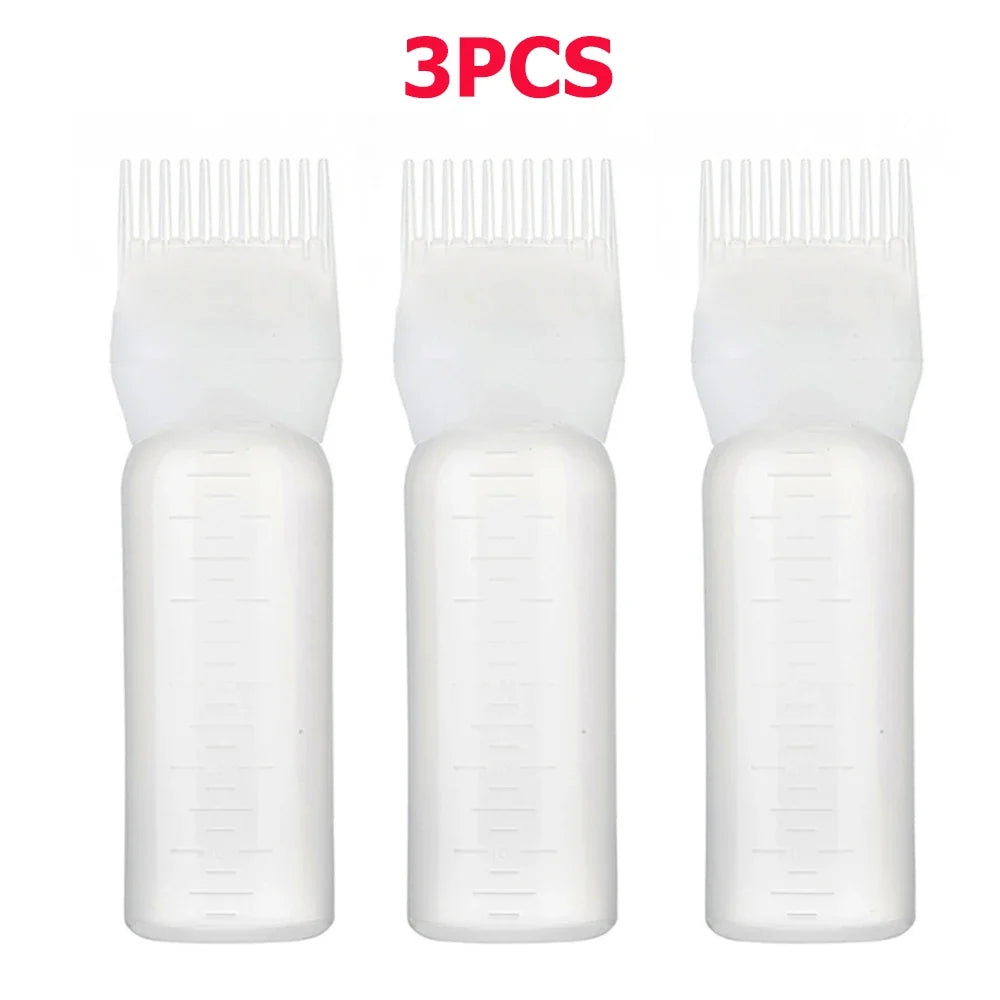 3-Pack 180ml Hair Root Scalp Applicator Bottles – Comb Tip Hair Applicator Bottle PLUSH White-3pcs