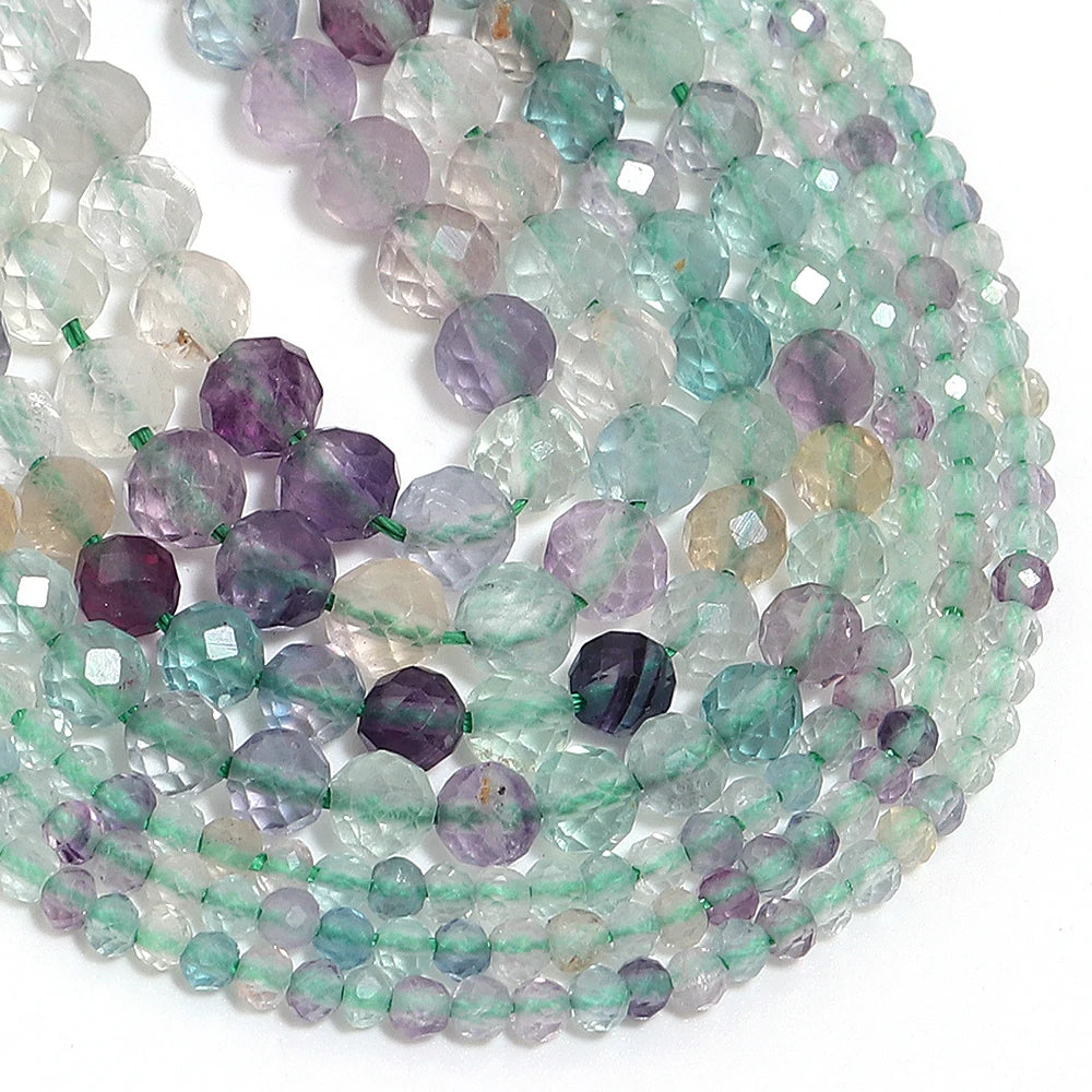 Green Fluorite Faceted Natural Stone Beads 2/3/4mm DIY Jewelry Natural Stone Beads PLUSH
