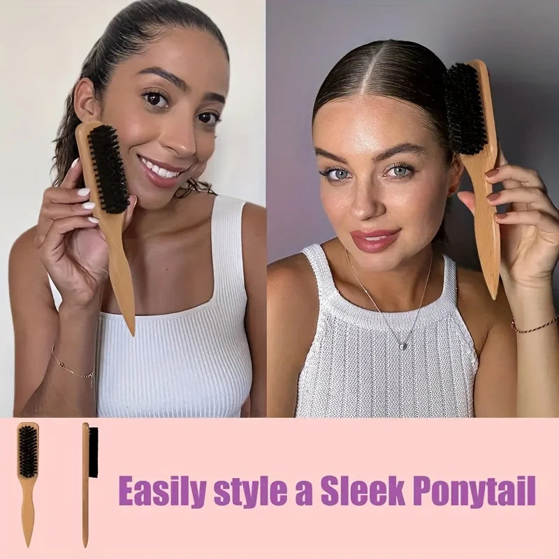 Bamboo Handle Hair Brush – Soft Bristles, All Hair Types Hair Brush PLUSH