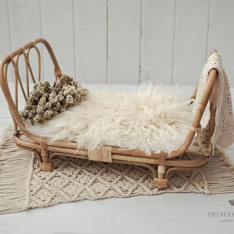 Handmade Rattan Baby Doll Bed – Newborn Photography Prop Photography Prop PLUSH only bed other