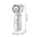 Mini Rechargeable Handheld Fan – LED Display & Lanyard Handheld Cooling Fan PLUSH White
