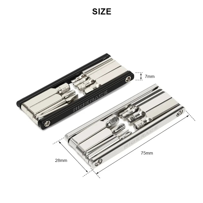 RIDERACE 8-in-1 Bike Multi-Tool CR-V Steel Hex Wrench Kit Bicycle Multi-Tool PLUSH