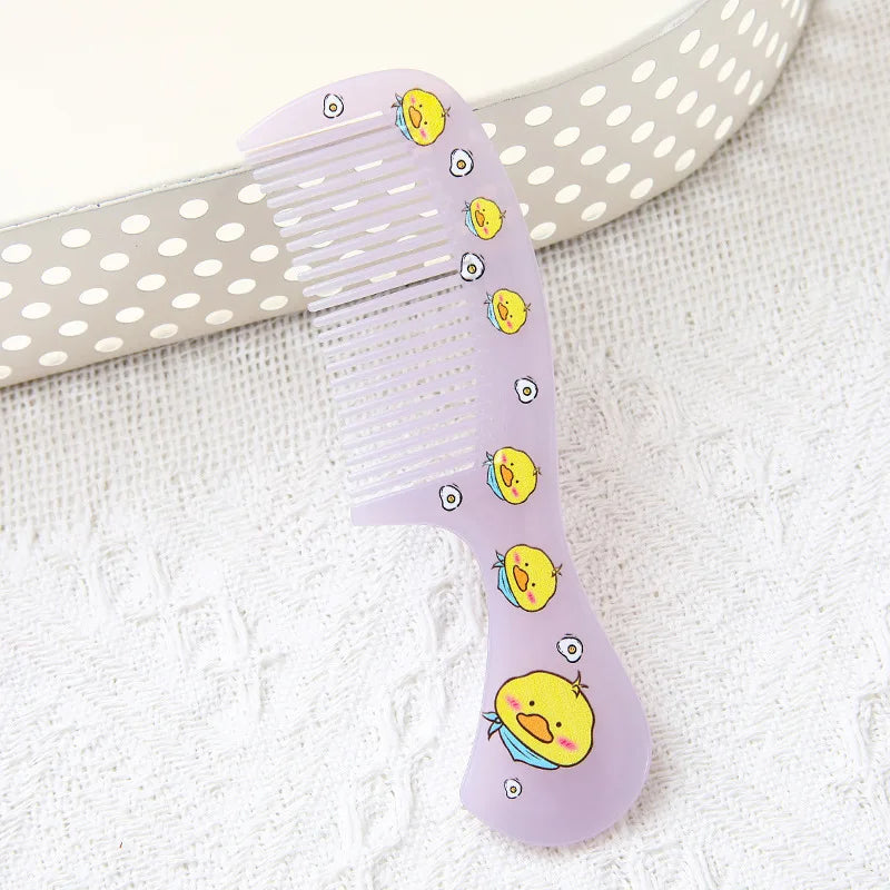 Mini Portable Anti-Static Travel Comb for Women, Girls & Kids Portable Hair Comb PLUSH Purple Duck