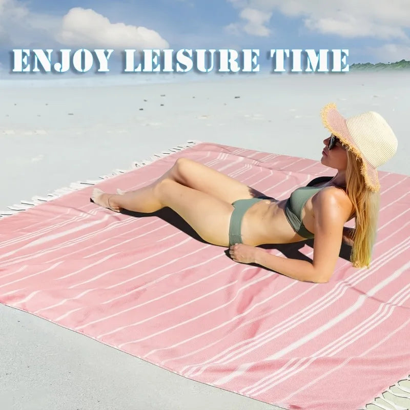 Giant Turkish Beach Towel – Extra Large Bohemian Cotton Blanket Turkish Beach Towel PLUSH
