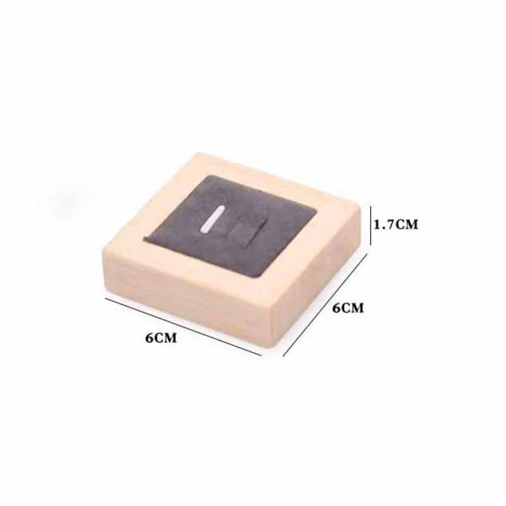 Wooden Ring & Earring Display Holder – Jewelry Organizer Case Jewelry Display Case PLUSH Grey