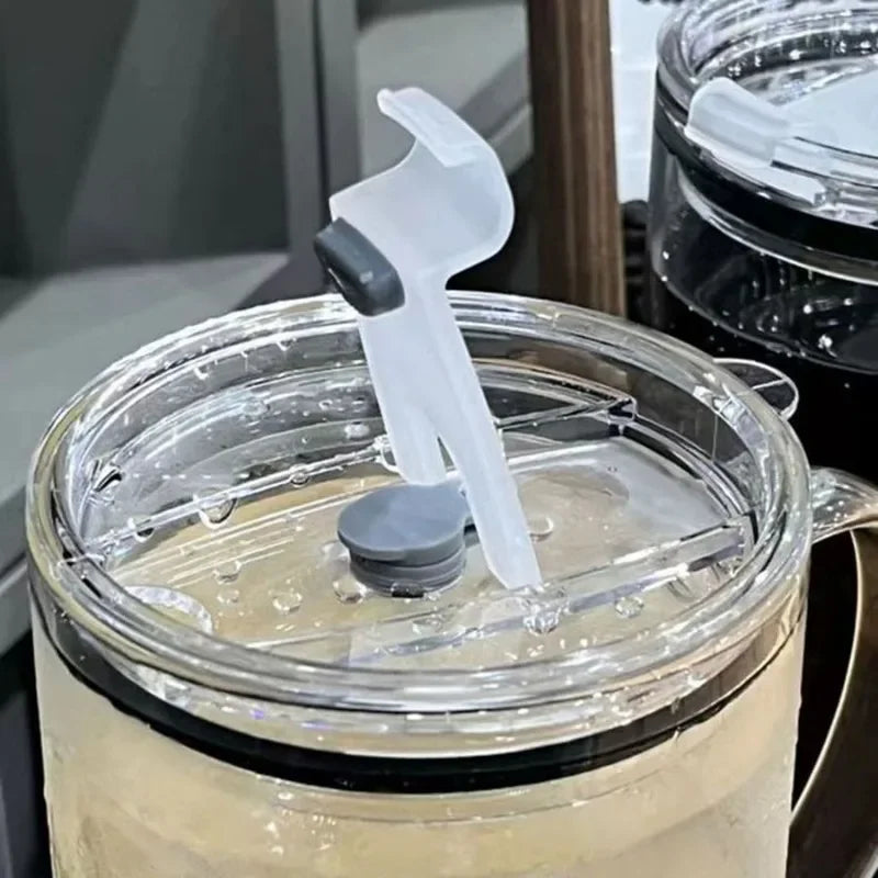 1L Glass Tumbler with Lid & Straw – Large Transparent Cup Glass Tumbler PLUSH