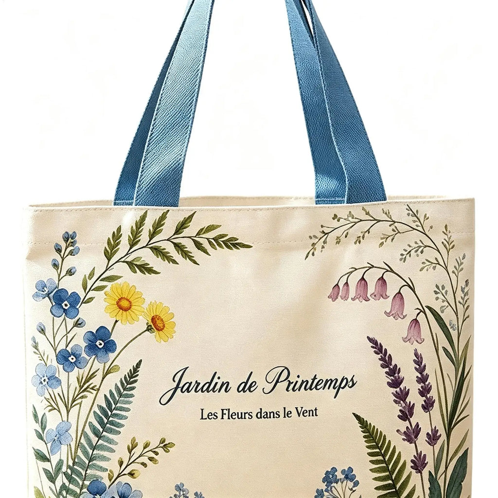 Floral Canvas Tote Bag – Large Open Top Shoulder Bag Canvas Tote Bag PLUSH