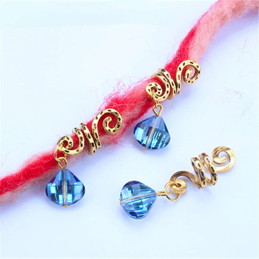 5pcs Hollow Flower Hair Cuffs – Dreadlock Braid Rings & Tubes Hair Braid Cuffs PLUSH 5pcs LQ716-3
