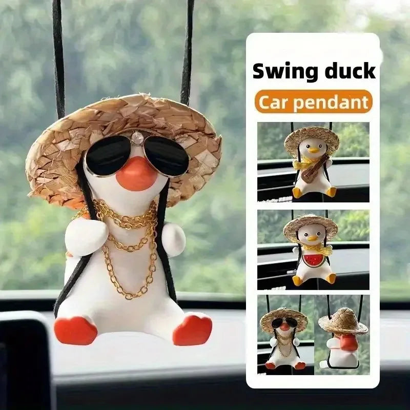 Swinging Duck Car Charm – Anime Rearview Mirror Ornament Car Hanging Ornament PLUSH