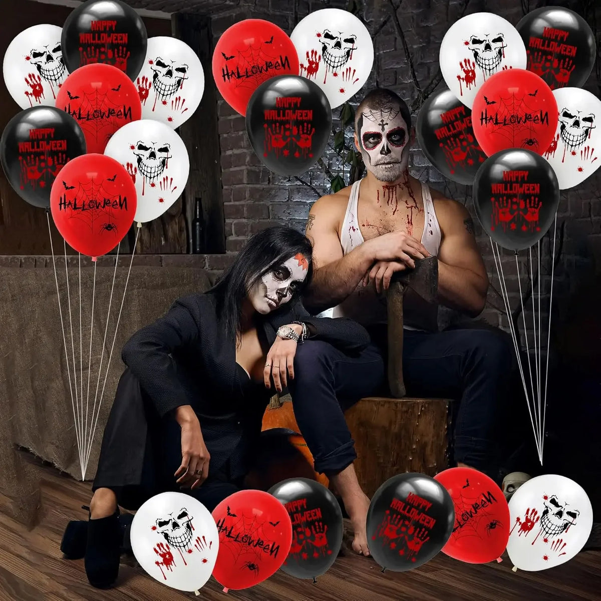 Halloween Bloody Handprint Latex Balloons – Zombie Party Decor Halloween Party Balloons PLUSH