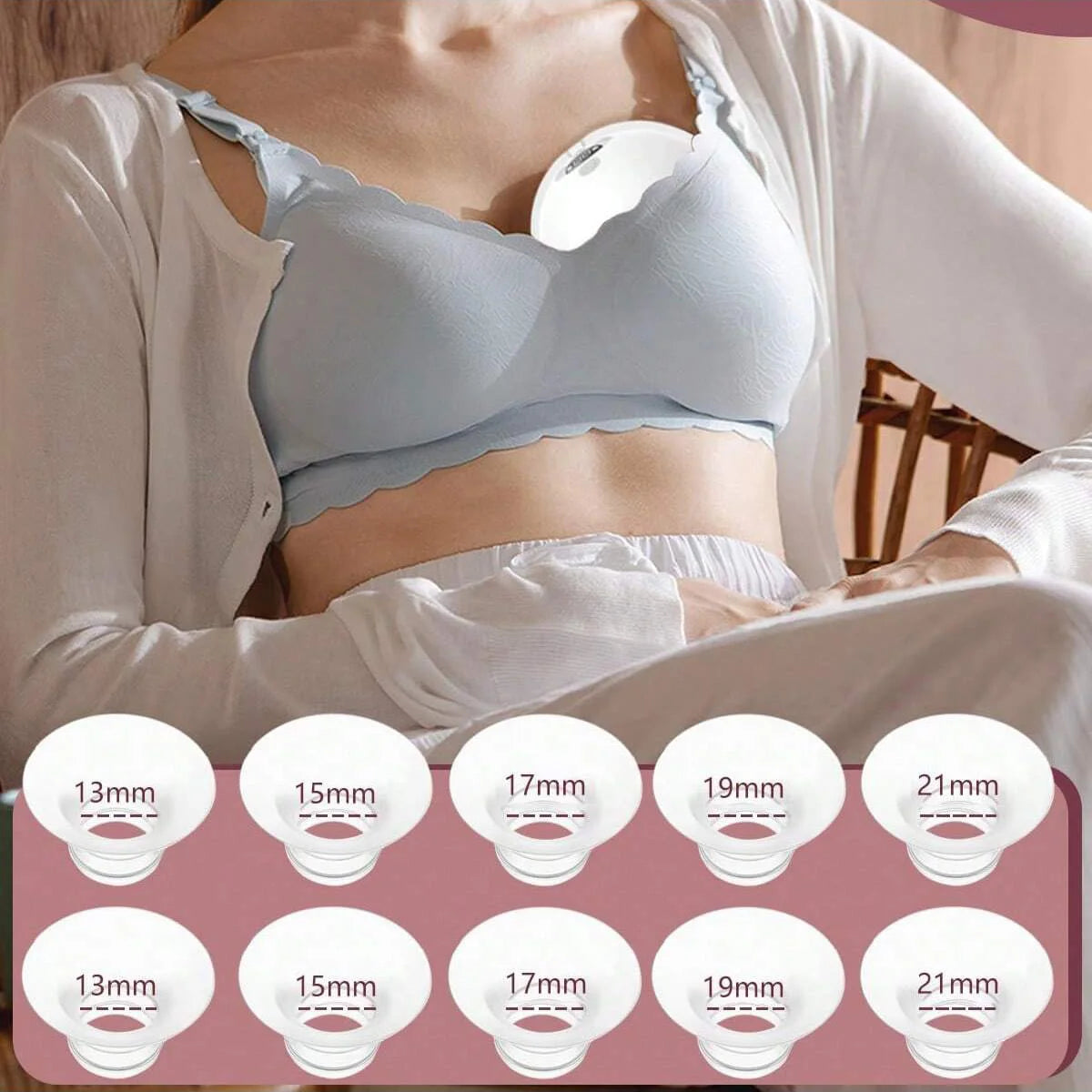 Silicone Breast Flange Inserts – Fits Momcozy Spectra Medela 24mm Breast Pump Accessory PLUSH
