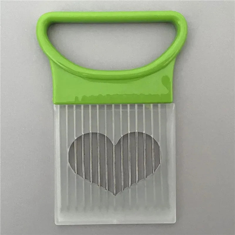 Stainless Steel Onion Holder & Vegetable Slicer Kitchen Tool Vegetable Slicer Tool PLUSH Green