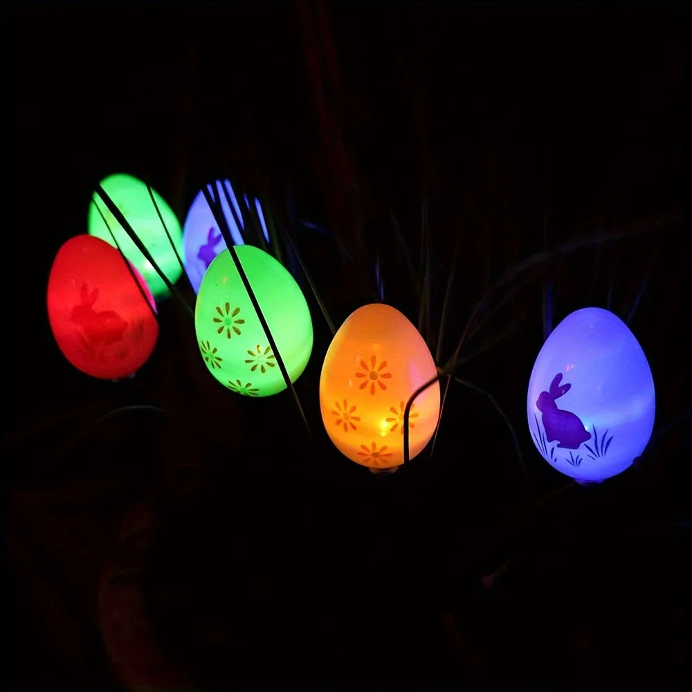 Solar Easter Egg Stake Lights – 8 Modes LED Garden Decor Solar Garden Stake Light PLUSH