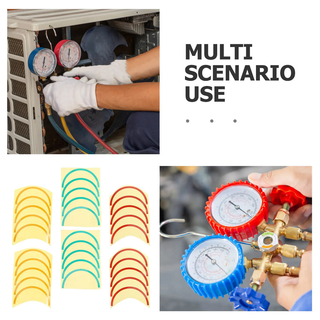 Pressure Gauge Indication Labels – 6 Sheets, Color-Coded Gauge Indicator Labels PLUSH