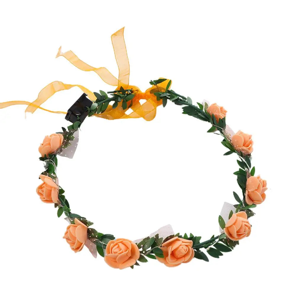 LED Flower Crown Headband – Luminous Garland Wreath for Women LED Flower Headband PLUSH
