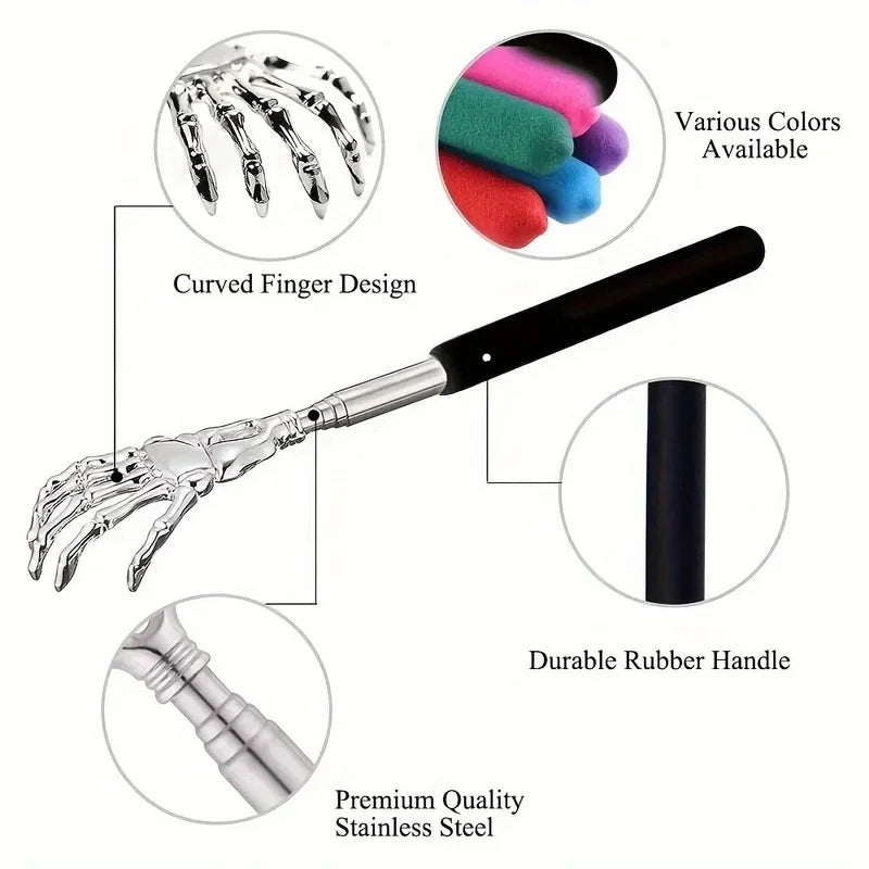 Telescoping Stainless Steel Back Scratcher – People & Pets Back Scratcher PLUSH