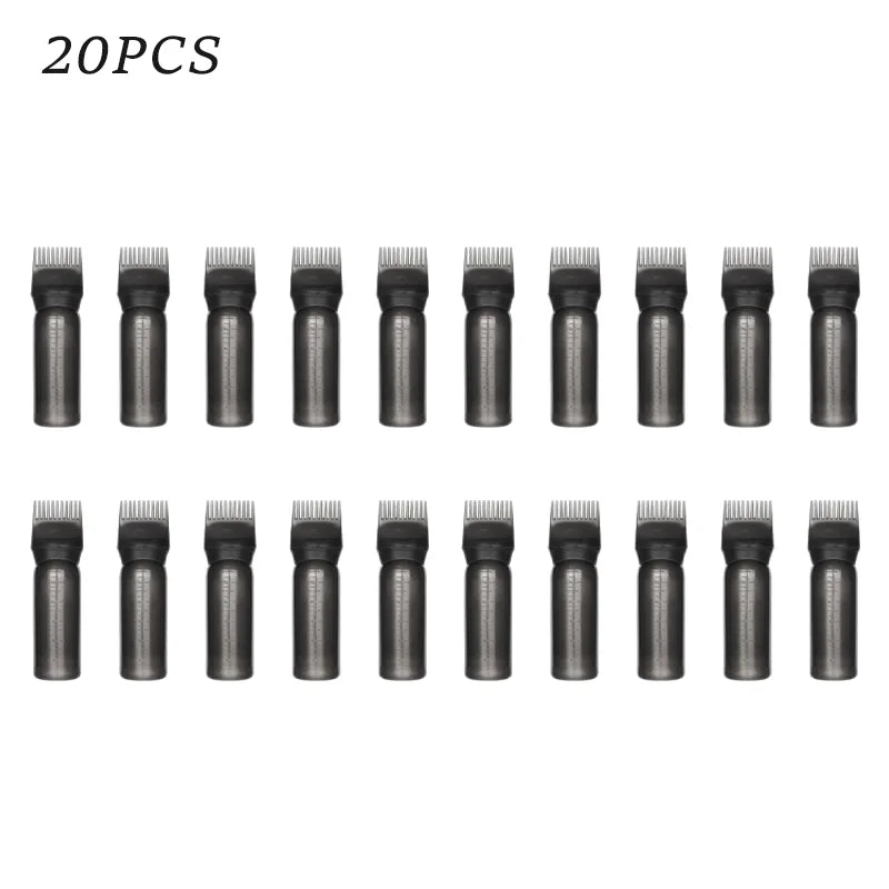 180ml Hair Oil Applicator Bottle – 10 or 20 Pack Refillable Hair Applicator Bottle PLUSH Black 20pcs