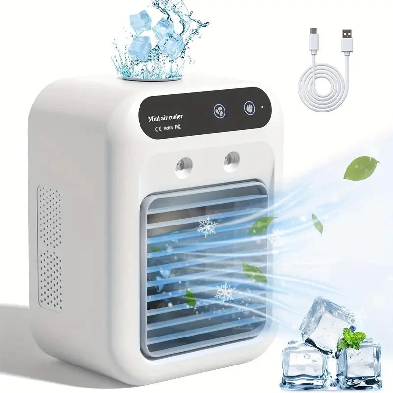 500ml USB Cooling Mist Fan – 9-Blade Silent Desk Fan USB Misting Fan PLUSH