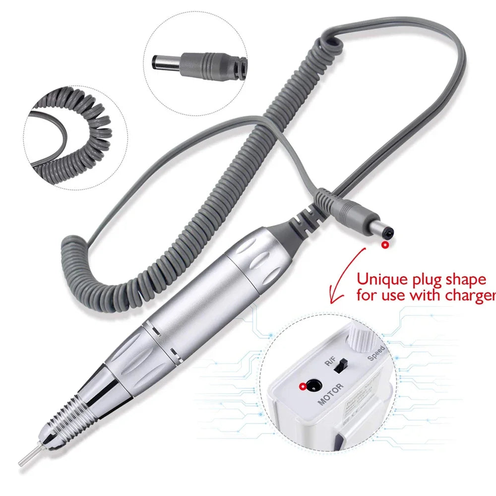 Electric Nail Drill Handle 35000RPM – Manicure Handpiece Nail Drill Handpiece PLUSH