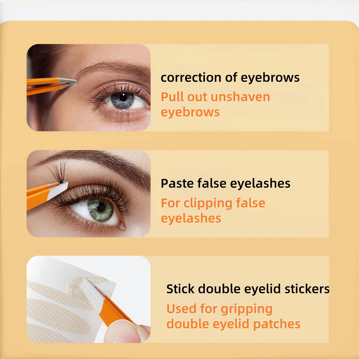 Precision Stainless Steel Eyebrow Tweezers | Non-Slip Grip Eyebrow Tweezers PLUSH