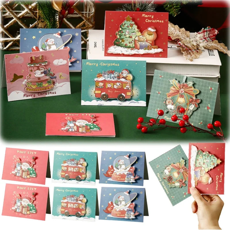 Santa Folding Christmas Greeting Cards – Xmas & New Year Wishes Christmas Greeting Cards PLUSH