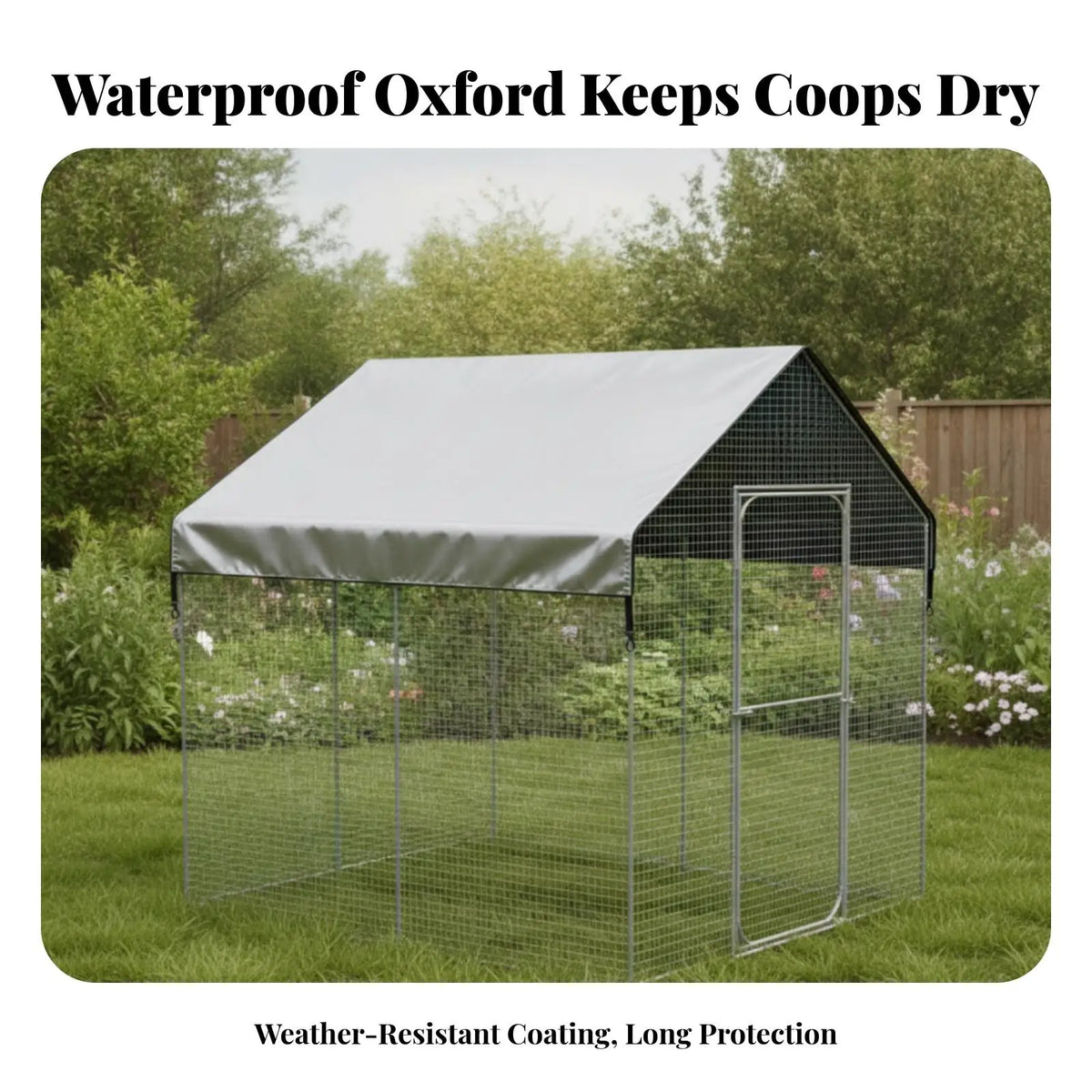 Waterproof Chicken Coop Cover 210D Oxford – Rain & Sun Shield Poultry Coop Cover PLUSH