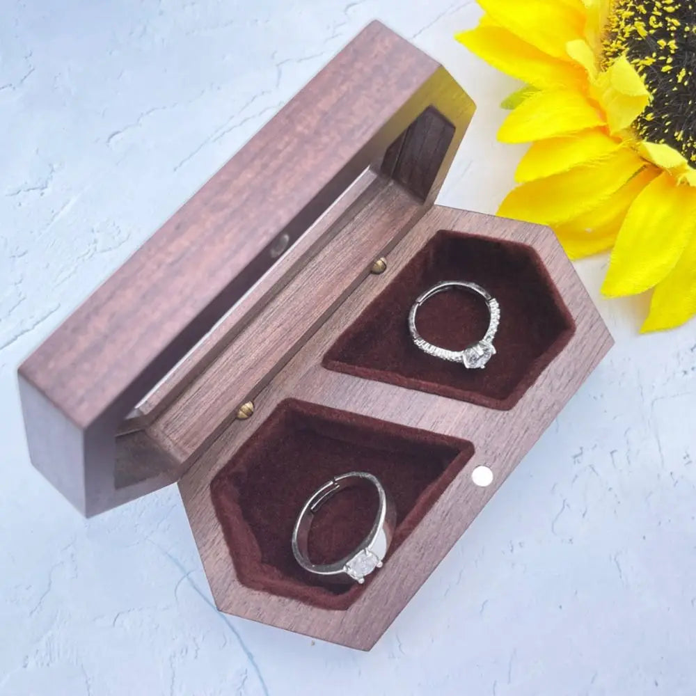 Velvet Mini Wood Jewelry Box – Ring & Earring Display Case Jewelry Display Box PLUSH