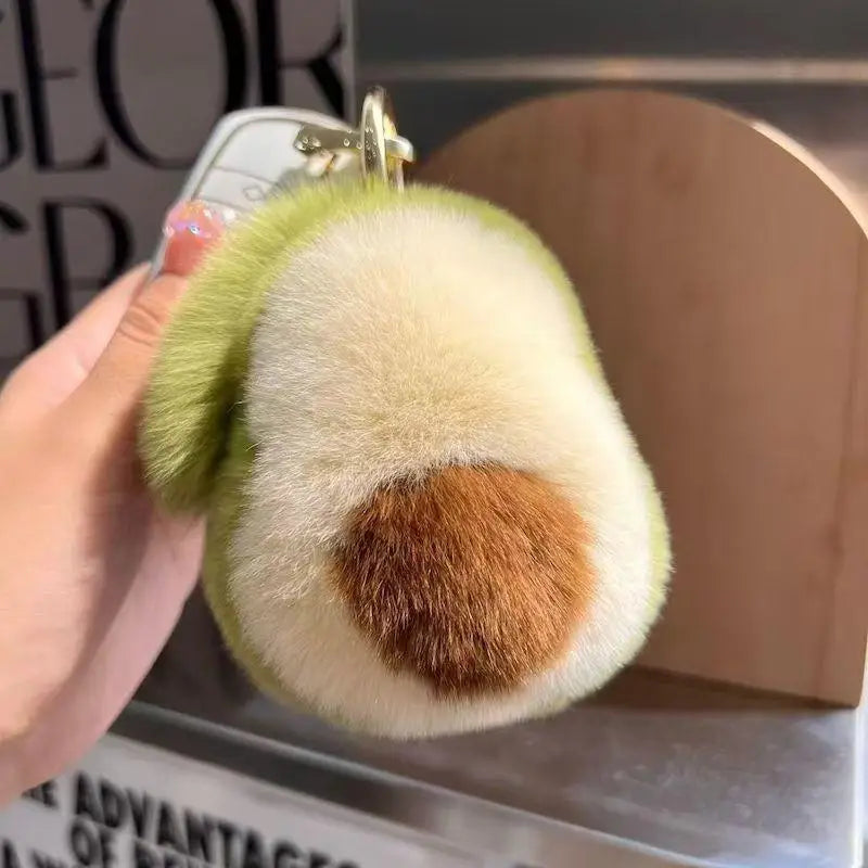 Tennis Ball Plush Keychain – Cute Cartoon Fur Bag Pendant Plush Keychain Charm PLUSH B4