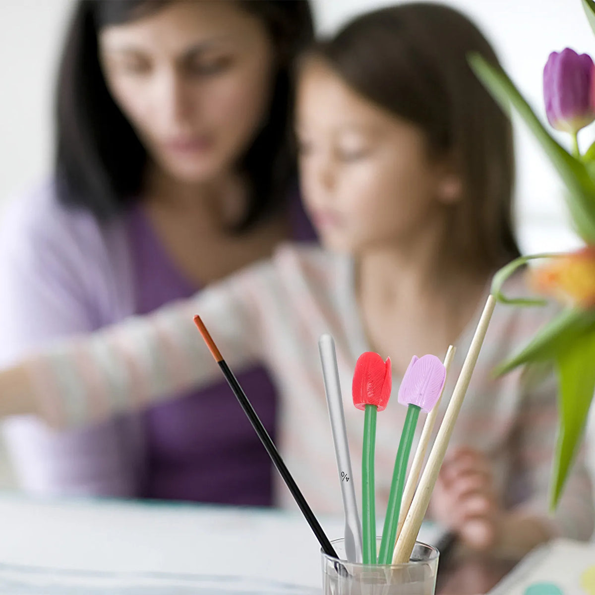6pcs Tulip Flower Ballpoint Pens – Novelty Floral Writing Set Novelty Ballpoint Pens PLUSH