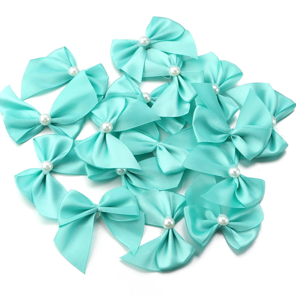 20pcs Satin Ribbon Bows 5.5x6cm – DIY Craft Decoration Satin Ribbon Bows PLUSH Green 5.5cmx6cm