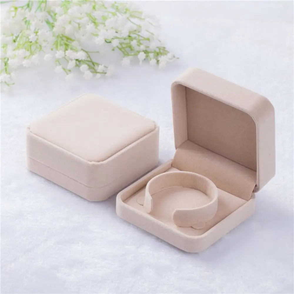 Small Velvet Jewelry Box – Bangle & Bracelet Gift Box Jewelry Gift Box PLUSH Apricot
