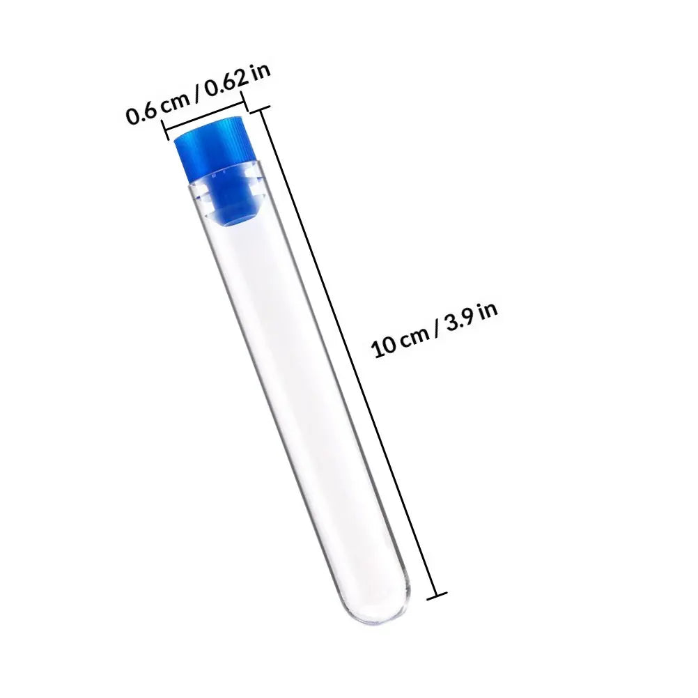 50pcs Plastic Test Tubes with Lids – Clear Lab Science Tubes Lab Test Tubes PLUSH