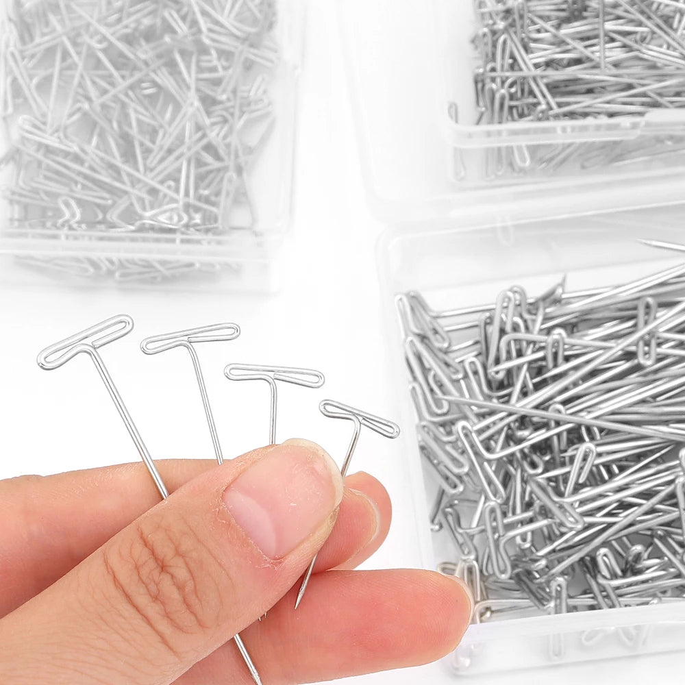 100pcs Stainless Steel T-Pins for Wig Making – 4 Sizes Wig Making Pins PLUSH