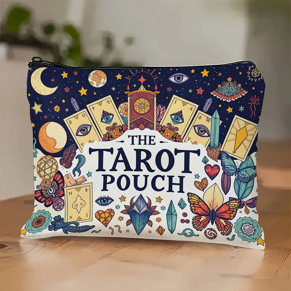 Tarot Makeup Bag – Zipper Pouch for Cosmetics & Jewelry Makeup Zipper Pouch PLUSH Ivory
