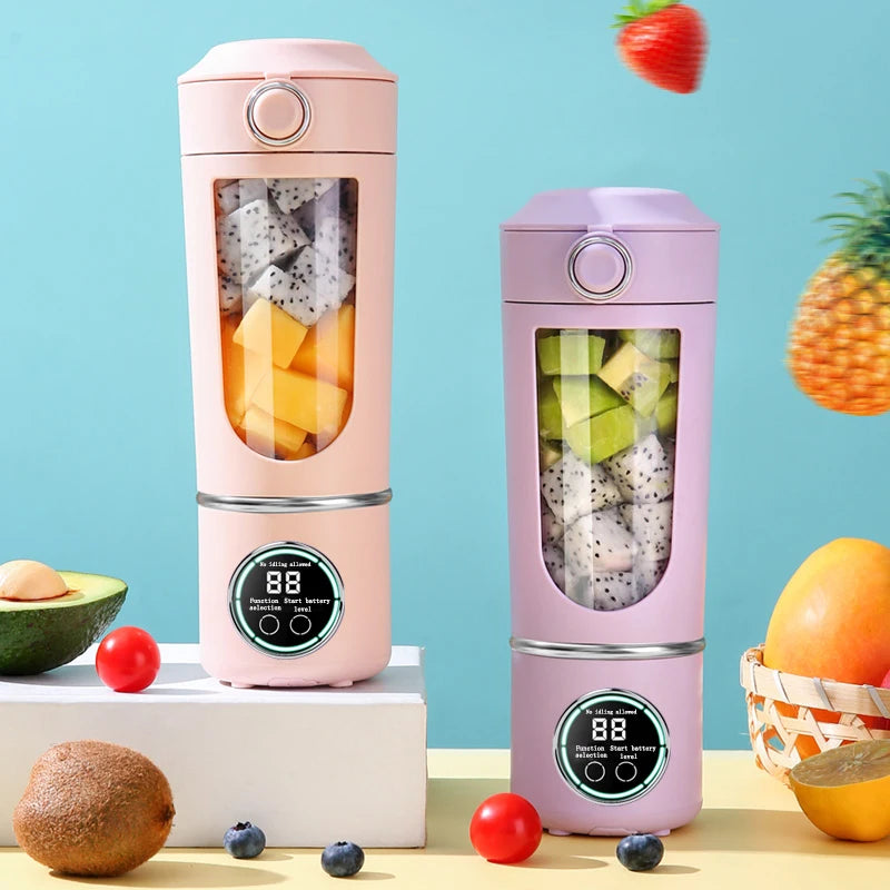 USB Rechargeable Portable Juicer Mini Blender Cup – Dual Lids Portable Juicer Blender PLUSH