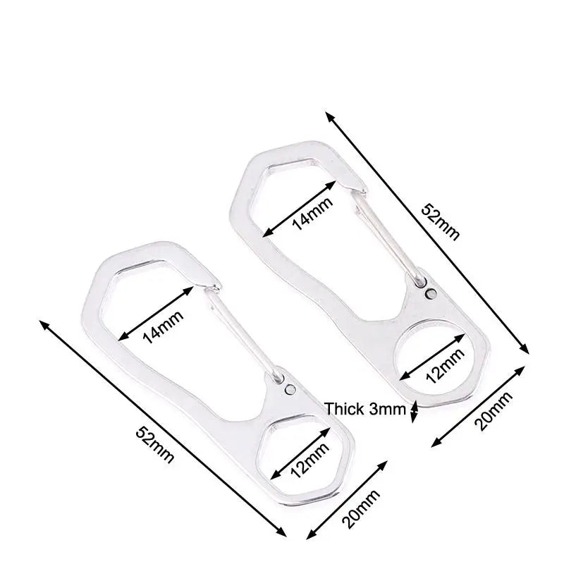 Stainless Steel Carabiner Snap Hooks & Keychain Clips 2/5 Pack Carabiner Snap Hooks PLUSH