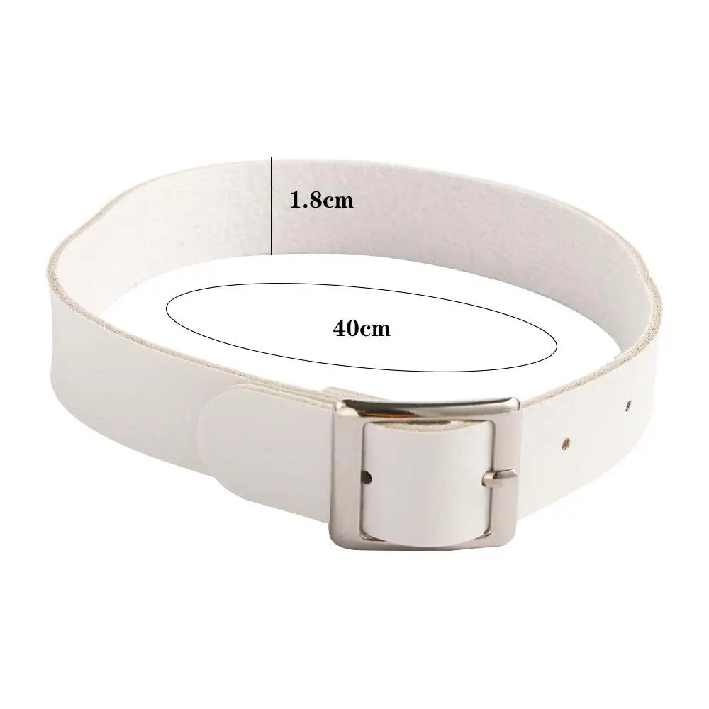 Gothic Harajuku PU Leather Buckle Choker Collar Necklace Choker Collar Necklace PLUSH