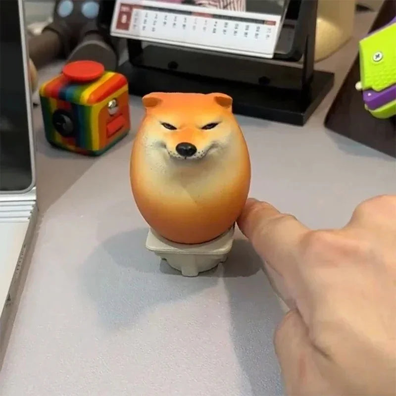 Shiba Inu Egg Figurine – Realistic Dog Statue Desktop Decor Dog Figurine Decor PLUSH