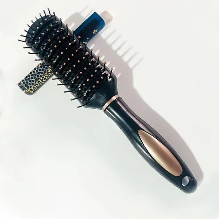 Anti-Static Air Cushion Massage Hair Brush & Scalp Comb Hair Brush & Comb PLUSH Yellow ribs
