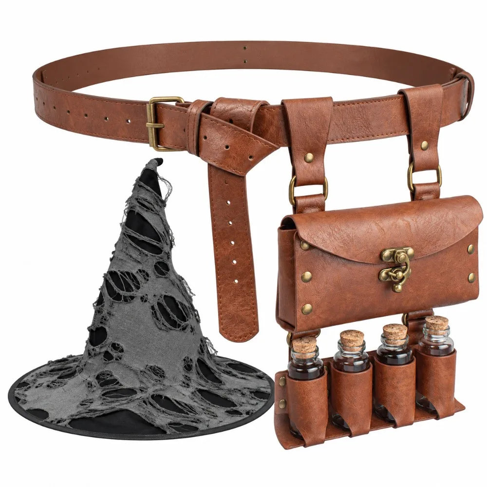 Medieval Wizard Cosplay Set – Potion Bottles & Waistband Cosplay Costume Set PLUSH Option 1 Style-3