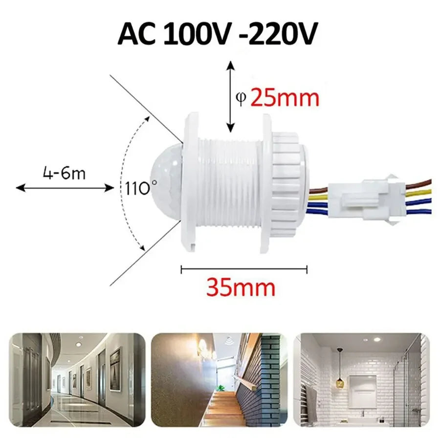 PIR Motion Sensor Switch – Time Delay, AC 85-265V, LED Lights Motion Sensor Switch PLUSH