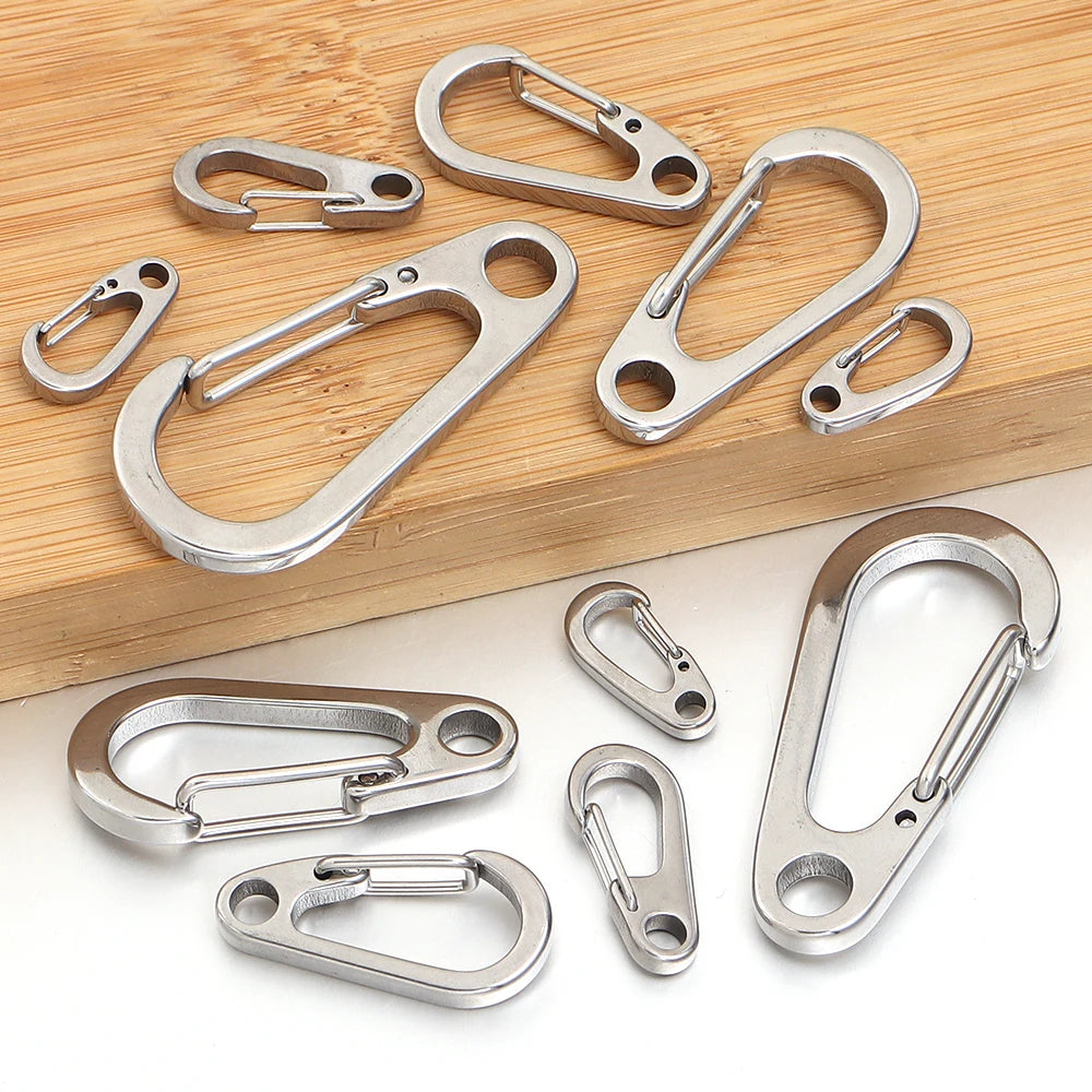 Mini Stainless Steel Carabiner Clip Spring Snap Hook 2-5pcs Carabiner Snap Hook PLUSH